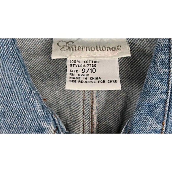 International Button Front Carpenter Vibe Pockets Blue Jean Romper Sz 9/10 - Picture 3 of 4